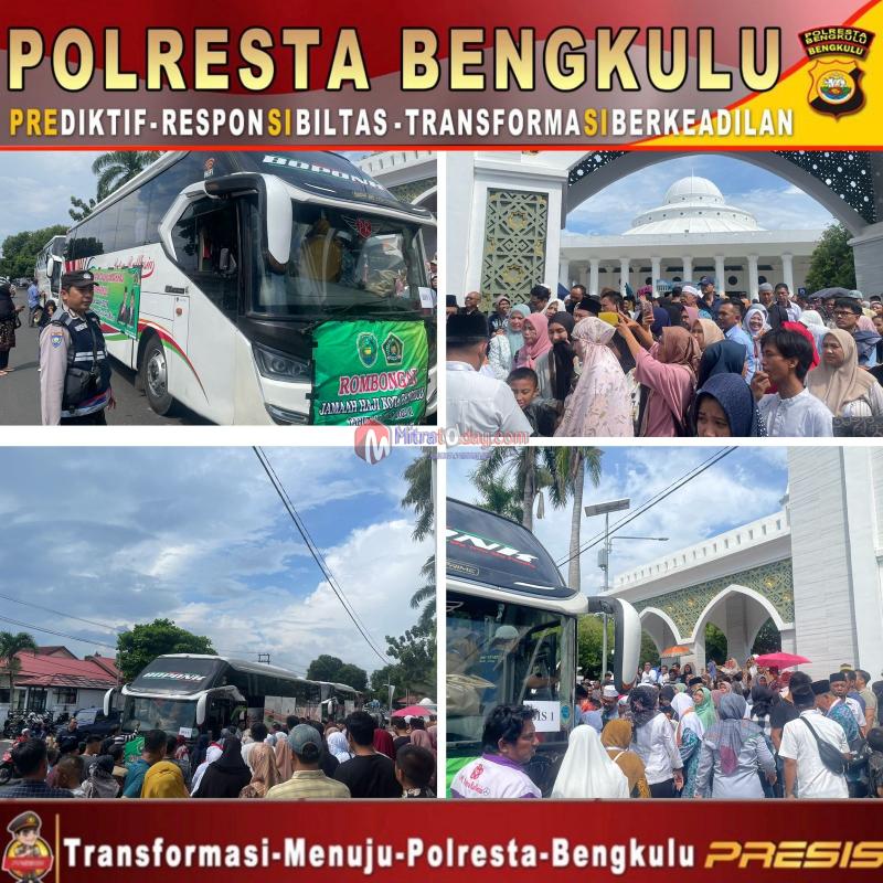 Polresta Bengkulu Lakukan Pengamanan Dan Pengawalan Keberangkatan Calon